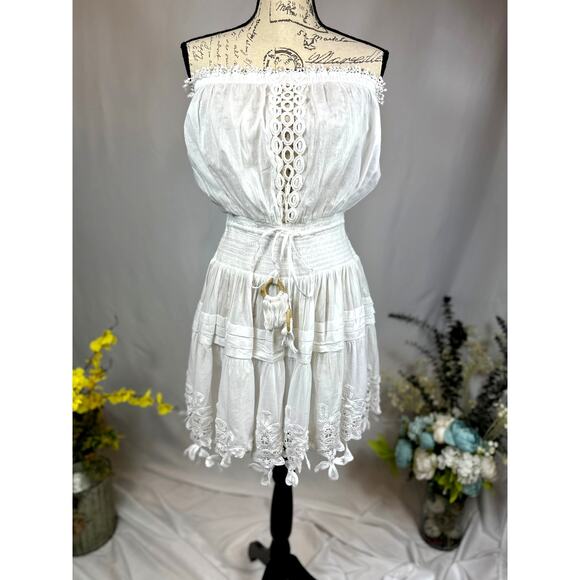 Ramy Brook Shelly Lace-Trimmed Minidress Cover Up Medium - Picture 1 of 16